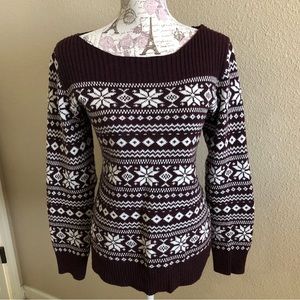 LOFT burgundy sweater in like new condition size Large.